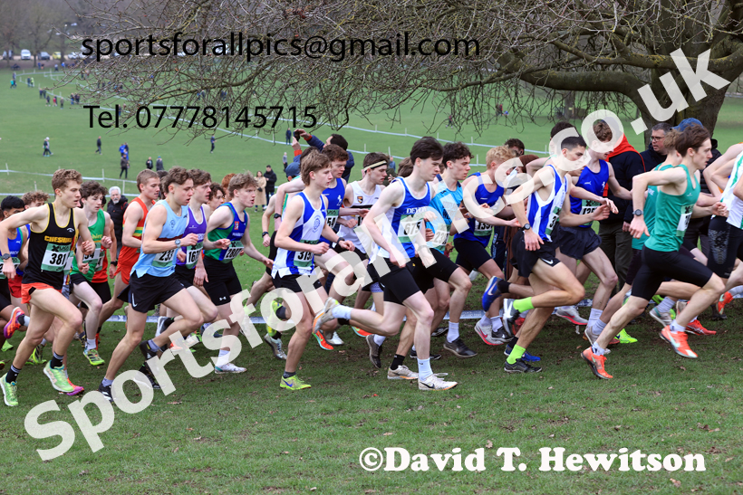Mens Under-20s 2026 UK CAU Inter Counties Cross Country, Wollaton Park, Nottingham. Photo: David T. Hewitson/Sports for All Pics